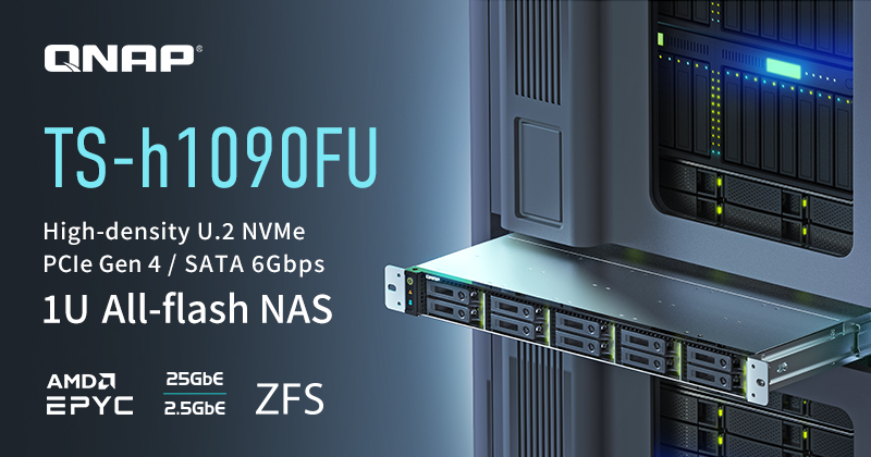 ข่าวไอที - QNAP Launches TS-h1090FU High-density 10-bay U.2 NVMe All-flash NAS for Low-latency File Servers, Virtualization, and 4K/8K Streams