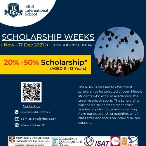 ข่าวการศึกษา - โรงเรียนนานาชาติ RBIS เปิดรับสมัคร Scholarship weeks (11-13 Years)