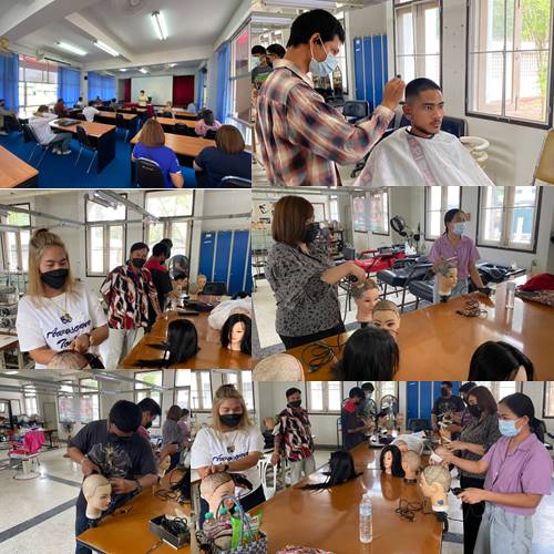ข่าวการศึกษา - สำนักงานพัฒนาฝีมือแรงงานพิจิตร ฝึกตัดผมบุรุษ
