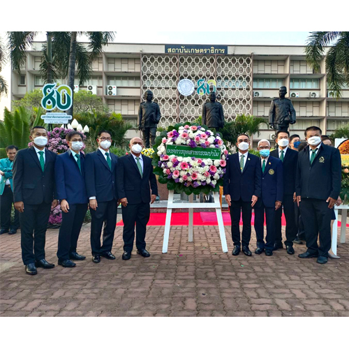 ข่าวประชาสัมพันธ์ - PR News อ.อ.ป. ร่วมวางพวงมาลาคารวะอนุสาวรีย์สามบูรพาจารย์ ครบรอบ 80 ปี มหาวิทยาลัยเกษตรศาสตร์