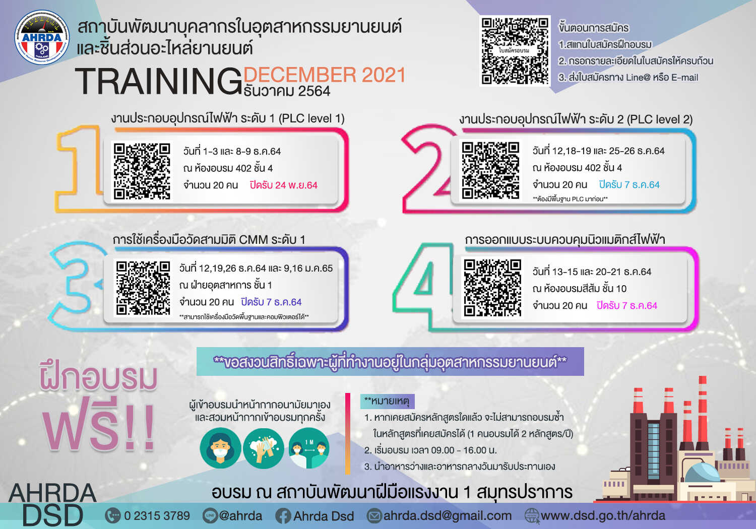 ข่าวยานยนต์ - เปิดรับสมัครแรงงานในสถานประกอบกิจการ ผู้ถูกเลิกจ้าง ที่อยู่ในกลุ่มอุตสาหกรรมยานยนต์และชิ้นส่วนอะไหล่ยานยนต์เข้ารับการอบรมหลักสูตรการฝึกยกระดับฝีมือแรงงาน