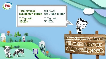 Yili Group เผยรายได้จากการการประกอบการ 8.5 หมื่นล้านหยวน