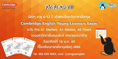 ข่าวการศึกษา - Pingu?s English เปิดรับสมัครน้องๆ อายุ 6-12 ปี เข้าสอบวัดระดับภาษาอังกฤษ Cambridge English Young Learners