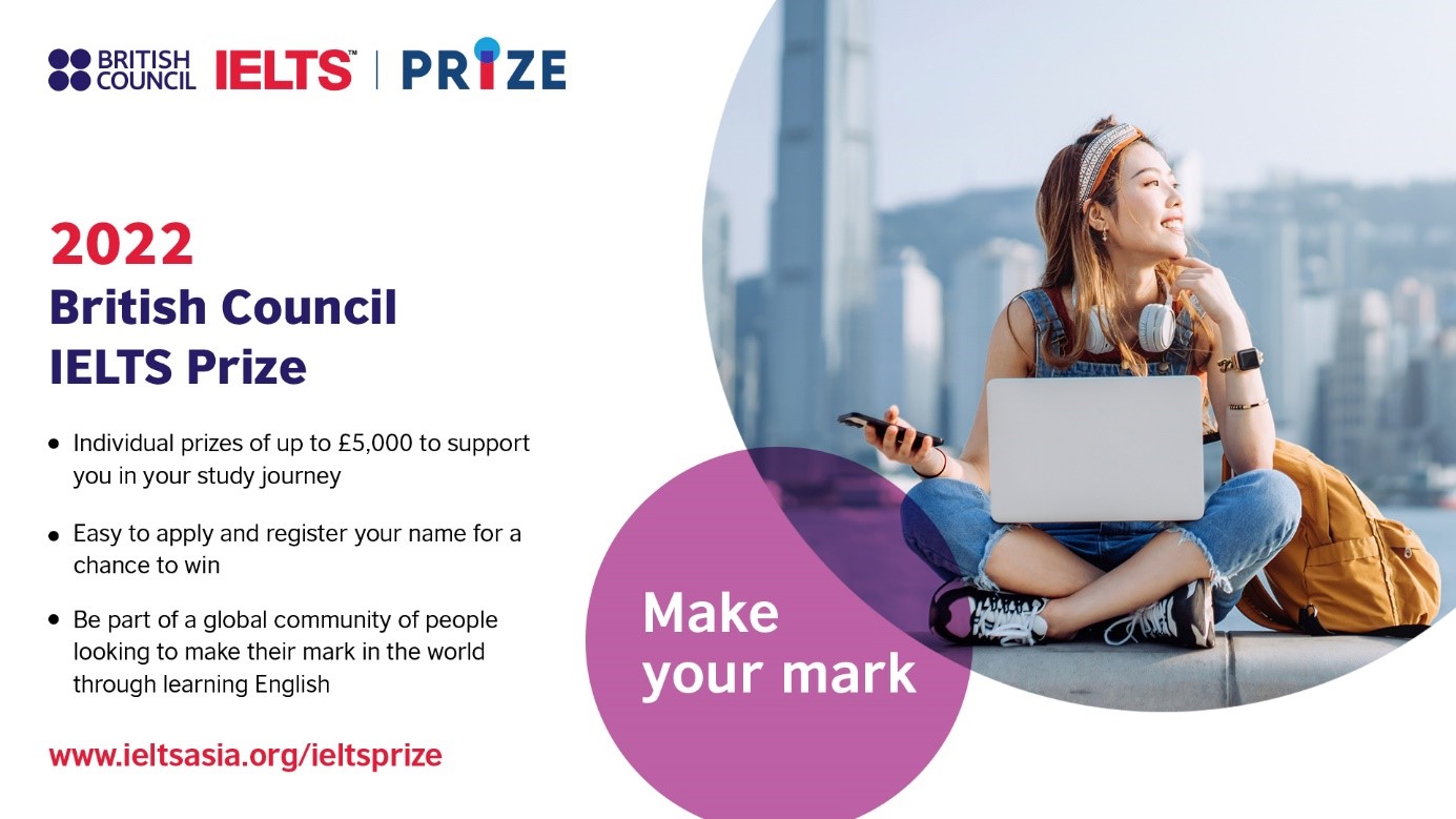 ข่าวธุรกิจ, สังคม - ทุนการศึกษา IELTS โดยบริติช เคานซิล สำหรับภูมิภาคเอเชียตะวันออก ประจำปี 2565 เปิดให้นักเรียนจากประเทศไทยสมัครขอรับทุนการศึกษา เพื่อสานฝันในการเรียนต่อและต่อยอดสู่ความสำเร็จ