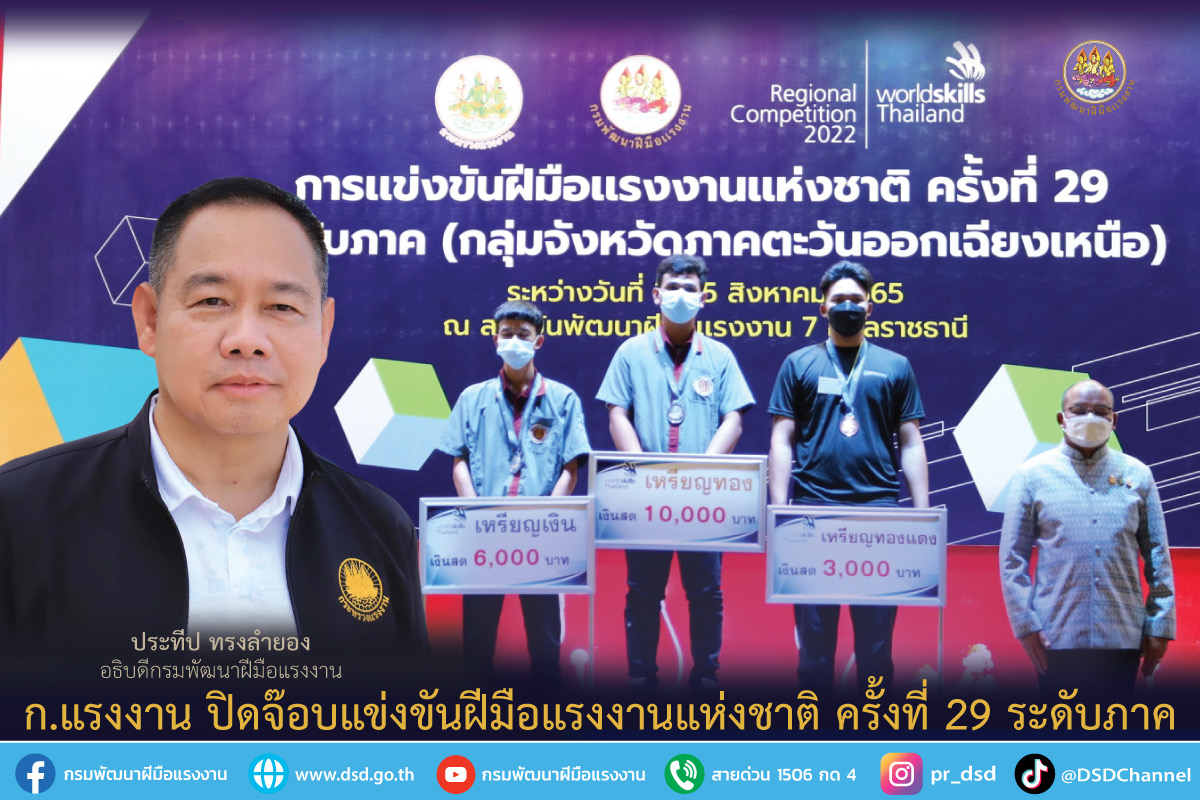 ข่าวราชการ, รัฐวิสาหกิจ - ก.แรงงาน ปิดจ๊อบแข่งขันฝีมือแรงงานแห่งชาติ ครั้งที่ 29 ระดับภาค