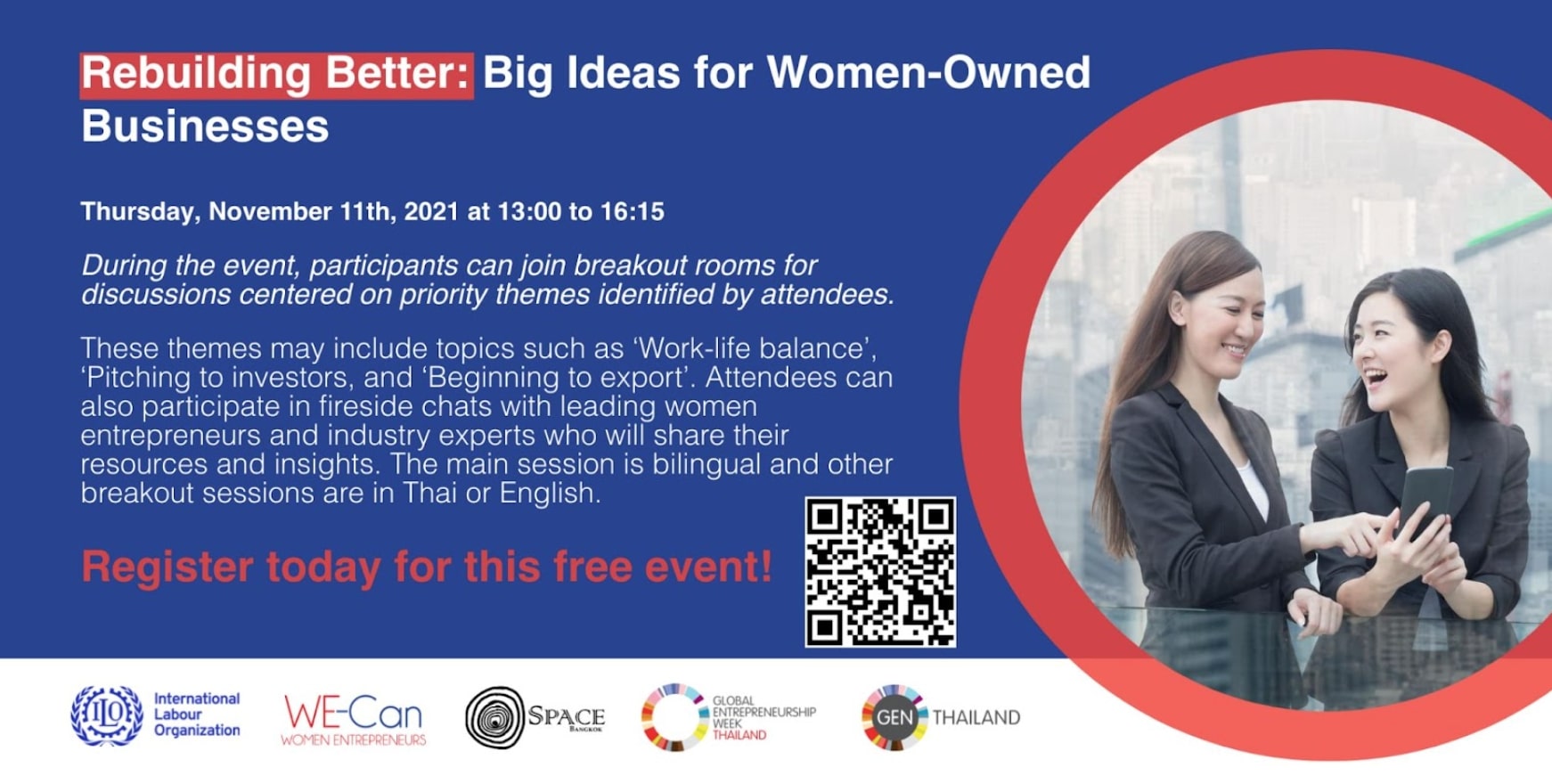 ข่าวงานอีเว้นท์ - ขอเชิญผู้ประกอบการหญิงร่วมงานสัมนาออนไลน์ Rebuilding Better: Big Ideas for Women-Owned Businesses 