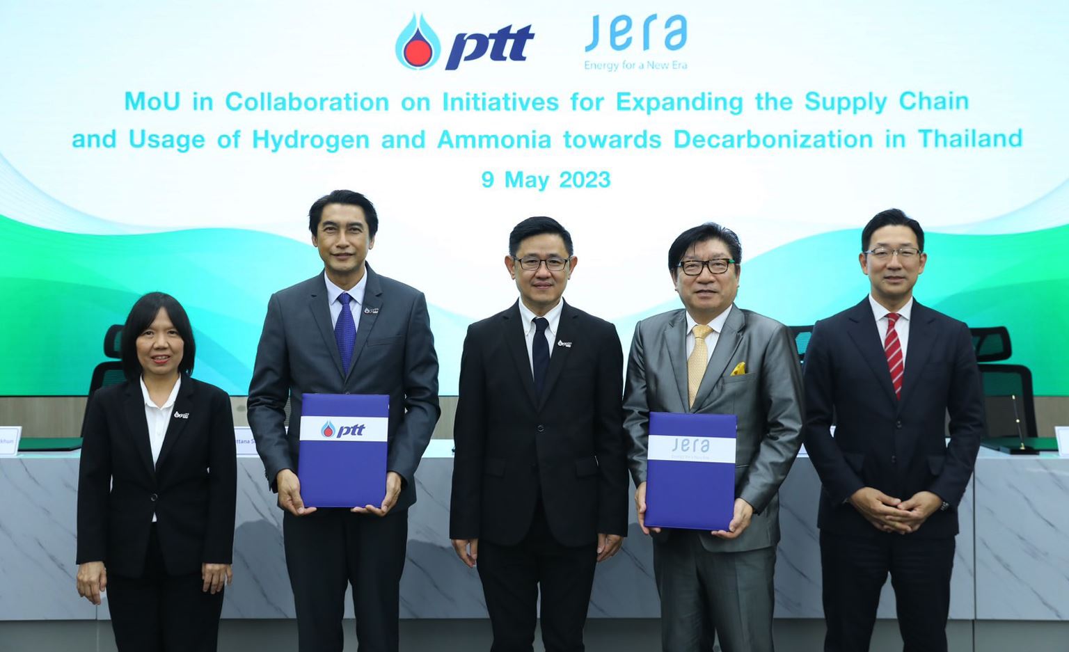 ข่าวพลังงาน, สิ่งแวดล้อม - ปตท. ผนึก JERA นำร่องพัฒนาธุรกิจไฮโดรเจนและแอมโมเนียในไทย มุ่งสู่เป้าหมาย Net Zero Emissions 2050