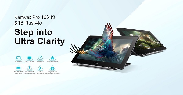 ข่าวไอที - Huion เปิดตัวจอพร้อมปากกาความละเอียด 4K สองรุ่นใหม่ Kamvas Pro 16(4K) และ Kamvas Pro 16 Plus(4K)
