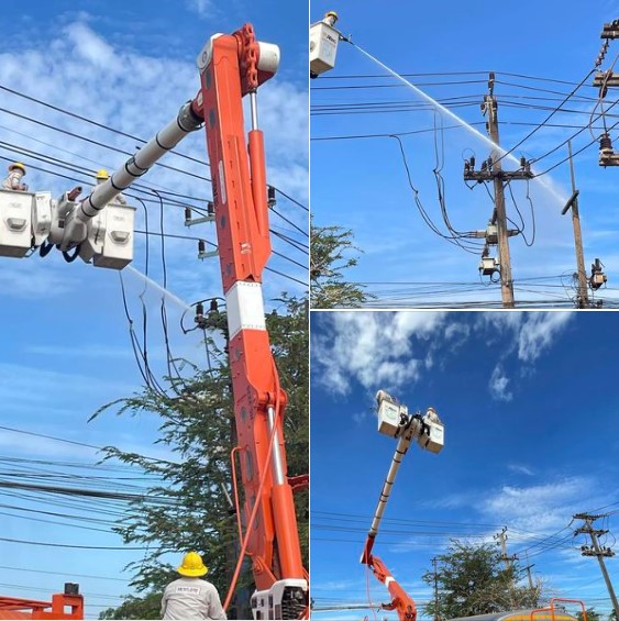 ข่าวราชการ, รัฐวิสาหกิจ - การไฟฟ้าส่วนภูมิภาค อำเภอหนองหาน เข้าดำเนินการฉีดน้ำล้างลูกถ้วยระบบจำหน่ายไฟฟ้าแรงสูง โรงงานน้ำตาลทรายขาวเริ่มอุดม