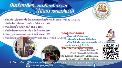 ข่าวราชการ, รัฐวิสาหกิจ - ทดสอบมาตรฐานฝีมือแรงงานแห่งชาติ....เปิดรับสมัครแล้ว