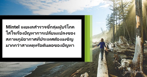 ข่าวธุรกิจ, สังคม - Mintel ชี้กลุ่มผู้บริโภคใส่ใจเรื่องปัญหาการเปลี่ยนแปลงของสภาพภูมิอากาศ