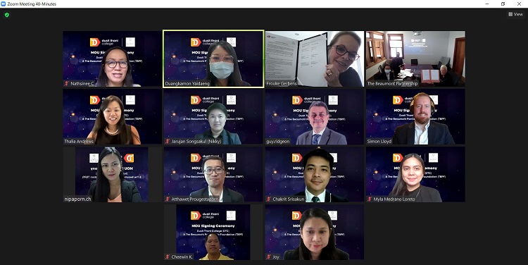 ข่าวการศึกษา - วิทยาลัยดุสิตธานี จับมือ มูลนิธิ เดอะ โบว์มอนท์ พาร์ทเนอร์ชิพ ลงนามข้อตกลงความร่วมมือ