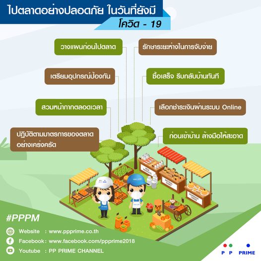 ข่าวโควิด-19 (ยกเลิก) - พีพี ไพร์ม - ข้อปฏิบัติ 8 ข้อ ในการไปตลาดให้ปลอดภัยจากเชื้อโควิด-19