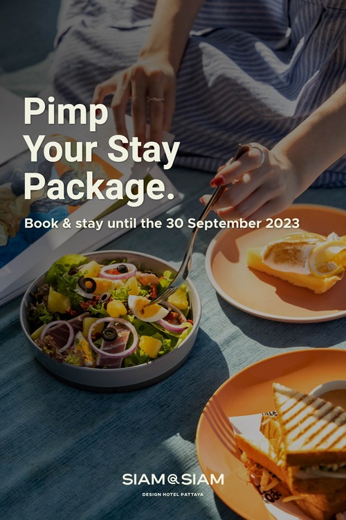 โรงแรมสยาม แอ็ท สยาม  ดีไซน์ โฮเต็ล พัทยา นำแพ็คเกจ Pimp Your Stay กลับมาอีกครั้ง! โปรโมชั่นห้องพักสุดคุ้ม พร้อมอาหารเช้า บุฟเฟ่ต์อาหารทะเล และสิทธพิเศษมากมาย 