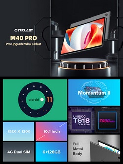 ข่าวไอที - แท็บเล็ต M40 ที่ขายดีที่สุดของ Teclast ได้รับการอัปเกรดสู่รุ่น Pro