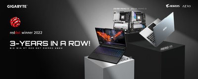 ข่าวไอที - 3 ปีซ้อน! GIGABYTE คว้ารางวัล Red Dot Design Award จากผลิตภัณฑ์เมนบอร์ดและแล็ปท็อป