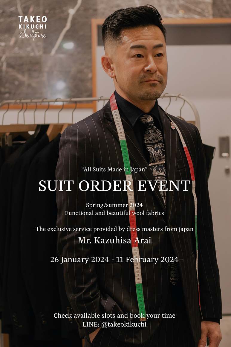 ข่าวสินค้า, บริการ - บริการตัดสูทสุด Exclusive จาก Brand TAKEO KIKUCHI กับช่างตัดสูท Dress Master จากโตเกียว !