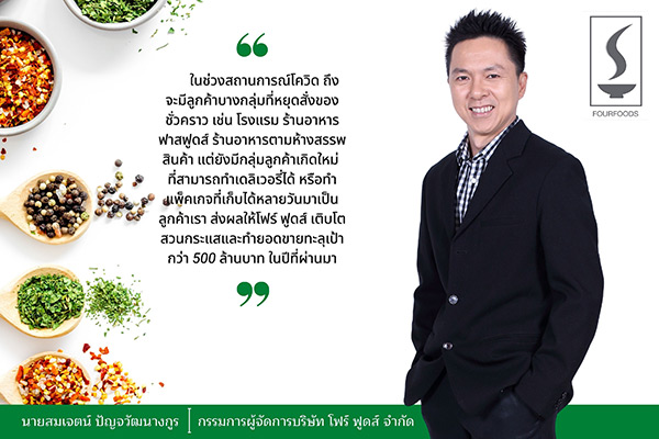 ข่าวประชาสัมพันธ์ - PR News โฟร์ ฟูดส์ เดินหน้ายกระดับคุณภาพการผลิตขั้นสูงสุด แต่ยังคงราคาเดิม พร้อมทุ่มทุนกว่า 40 ล้าน ขยายโรงงานใหม่รองรับธุรกิจเกิดใหม่