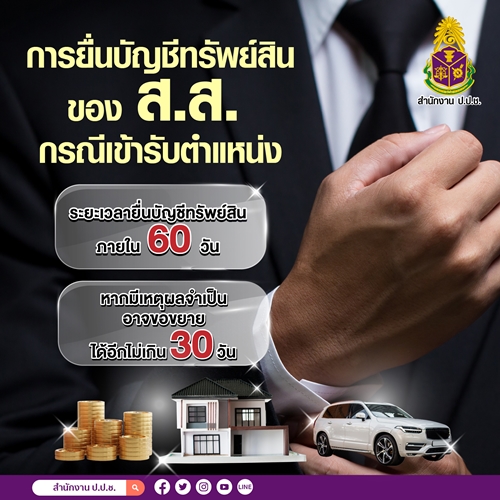 ข่าวราชการ, รัฐวิสาหกิจ - ป.ป.ช. ประชาสัมพันธ์ การยื่นบัญชีทรัพย์สินของสมาชิกสภาผู้แทนราษฎร กรณีเข้ารับตำแหน่ง 