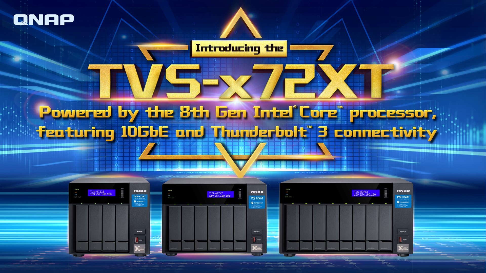 ข่าวไอที - QNAP NAS TVS-x72XT Series Powerful 10GbE  Thunderbolt 3