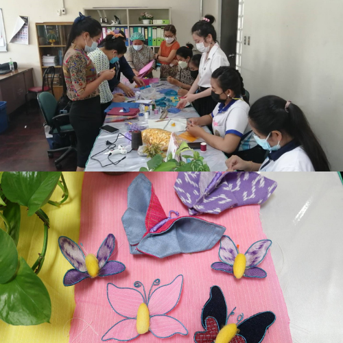 ข่าวราชการ, รัฐวิสาหกิจ - สพร.7อุบลฯ สร้างวิทยากรต้นแบบการประดิษฐ์ผีเสื้อจากผ้าไหม เพื่อนำไปประดับในนิทรรศการเฉลิมพระเกียรติ พระบรมราชชนนีพันปีหลวง