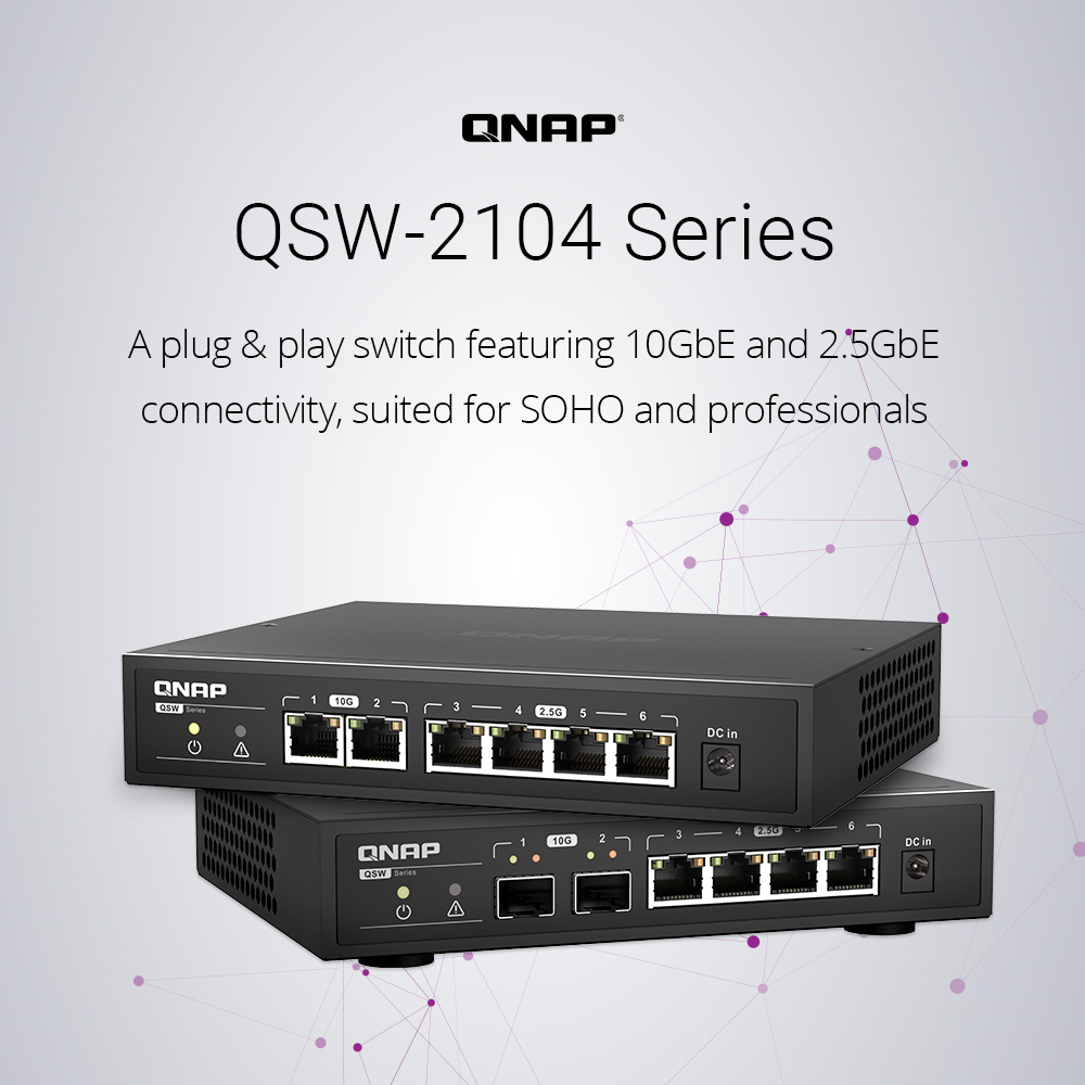 ข่าวไอที - QNAP Switch QSW-2104 Series  สำหรับบ้านและ SOHO