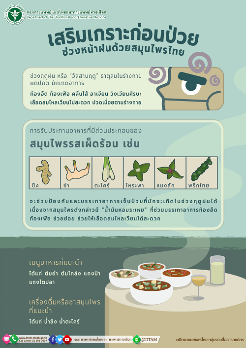 ข่าวสุขภาพ - เสริมเกาะก่อนป่วยในช่วงหน้าฝนด้วยสมุนไพรไทย
